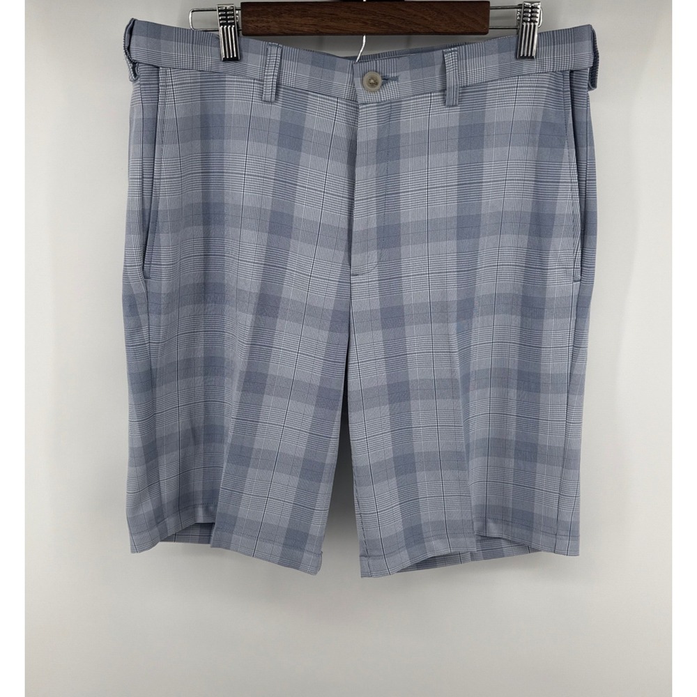 Haggar‎ Mens Blue Glen Plaid Shorts Size 34 Polyester HS10407 470 CT30IV